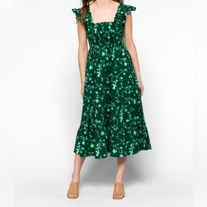 Hill House Ellie Nap Dress in Green Botanical